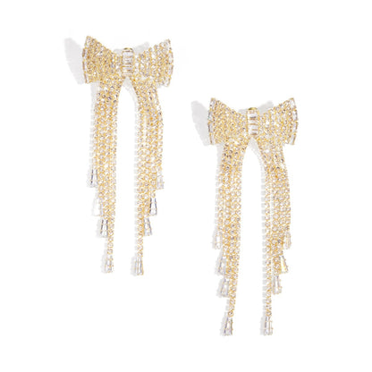 Copper Dangle Earrings Bow Knot Elegant Christmas Luxurious Series Women's jewelry