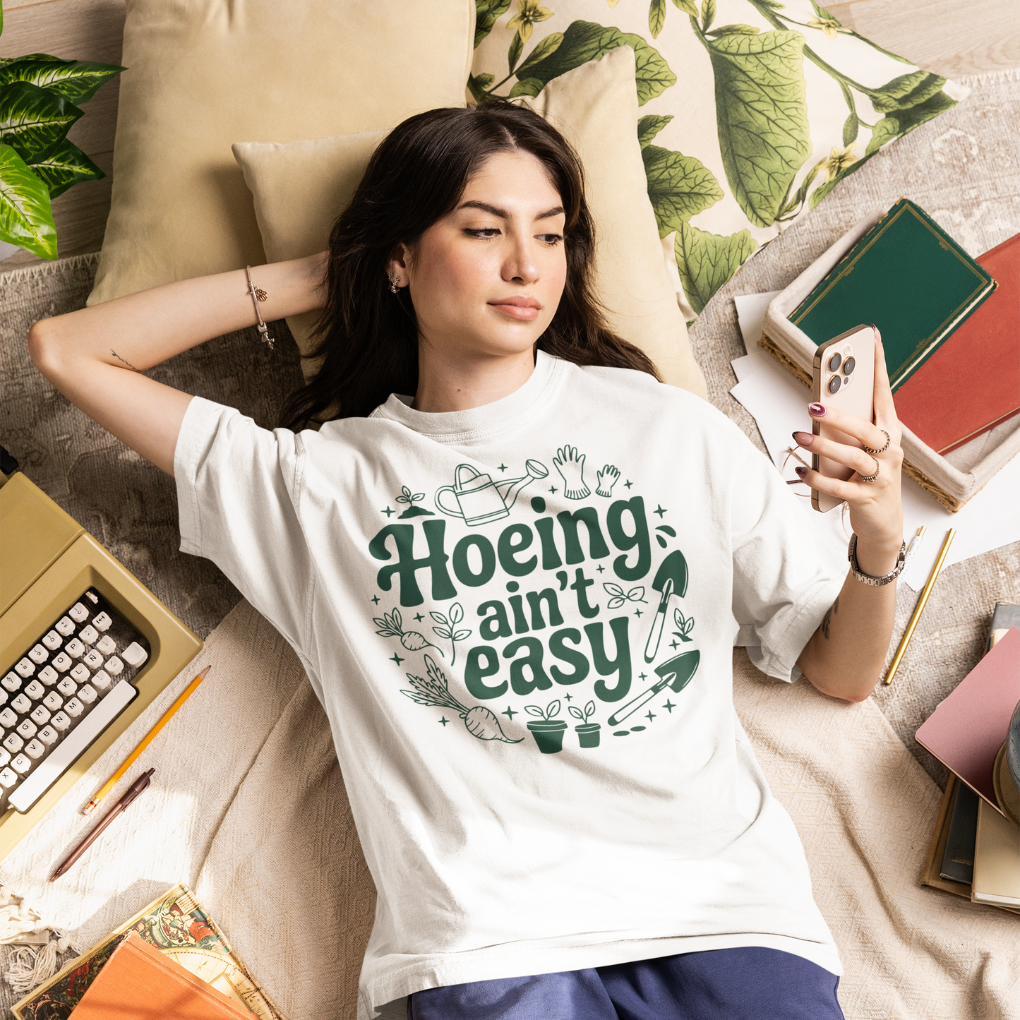 Hoeing Ain't Easy Gardening Classic T-Shirt