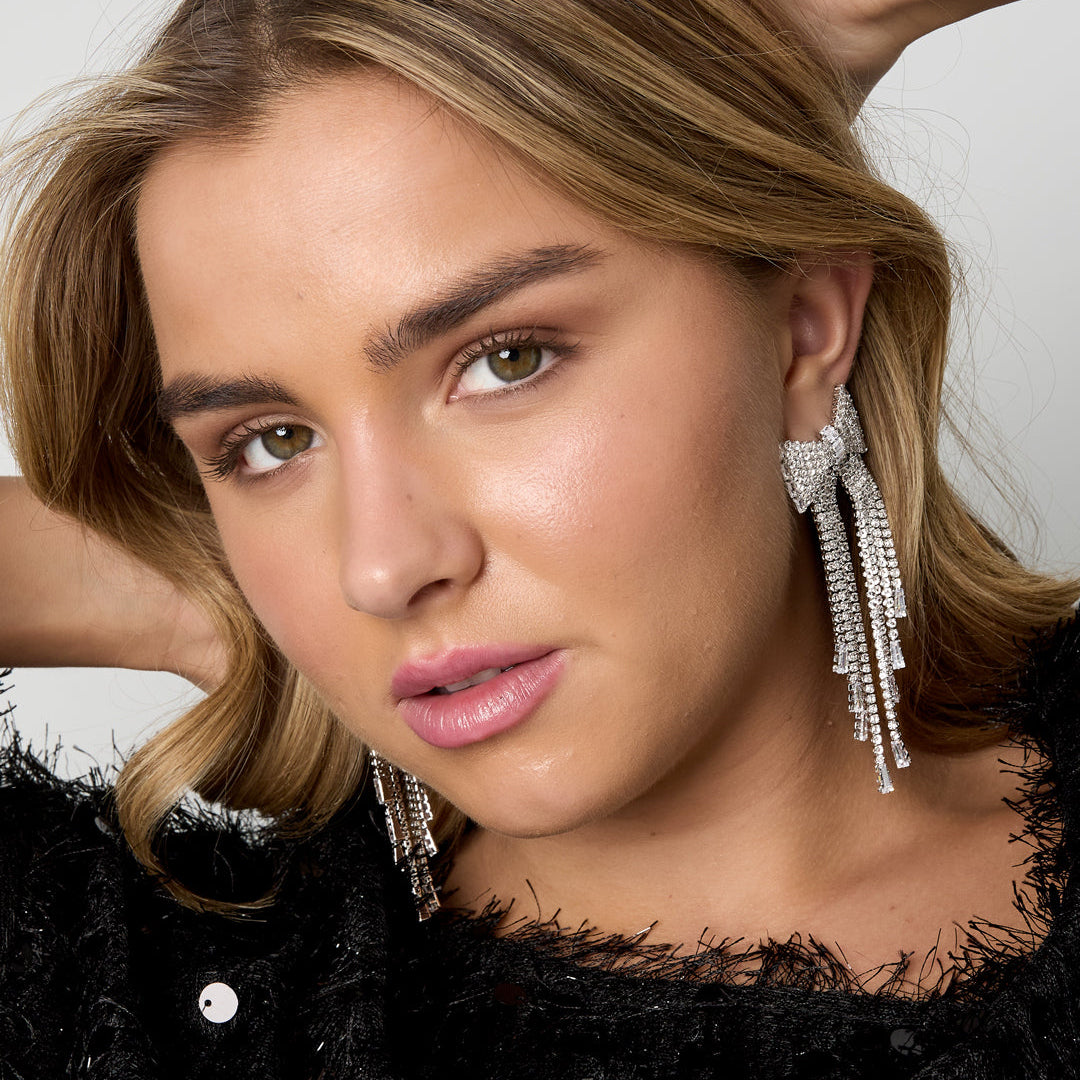 Copper Dangle Earrings Bow Knot Elegant Christmas Luxurious Series Women's jewelry