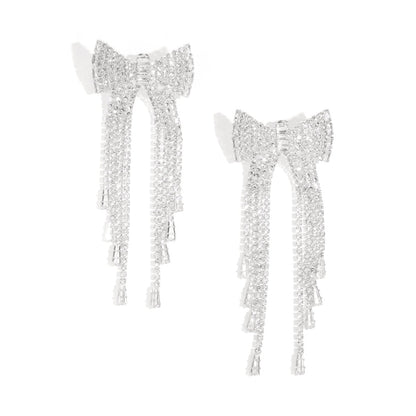 Copper Dangle Earrings Bow Knot Elegant Christmas Luxurious Series Women's jewelry