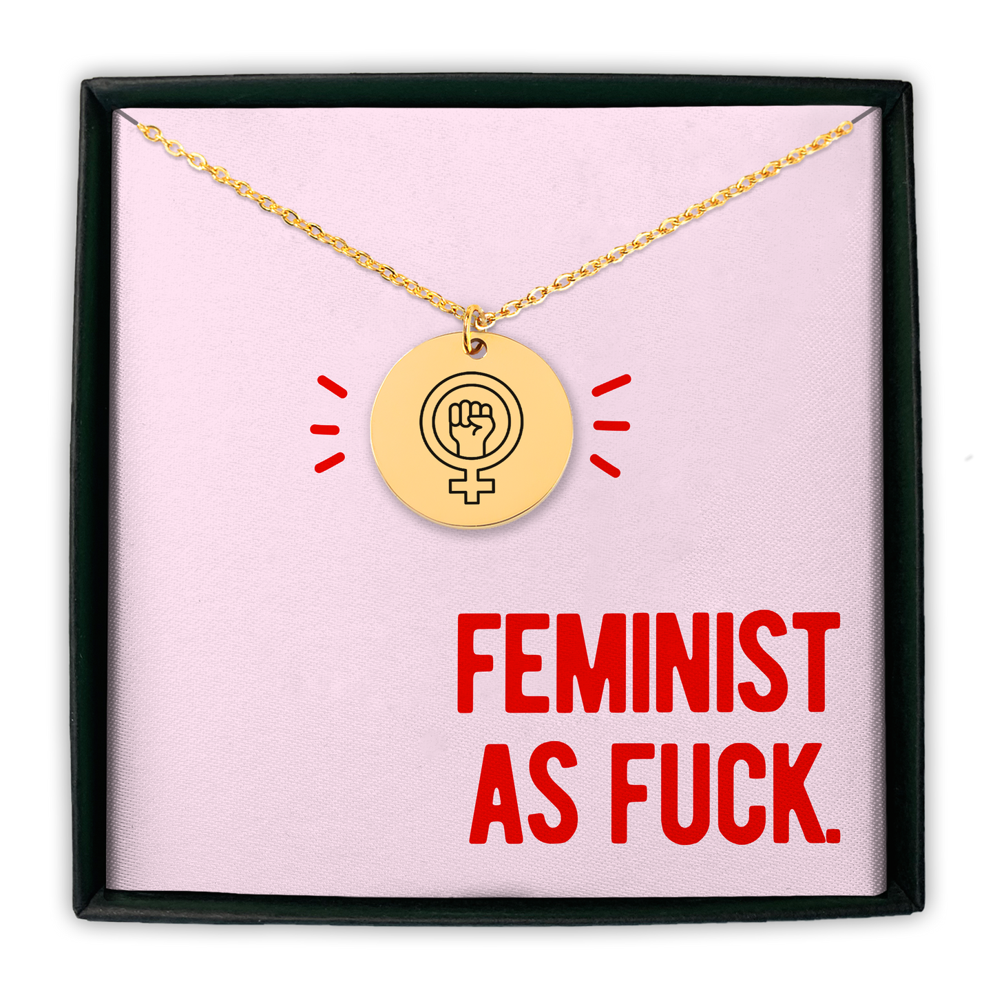 Girl Power Feminist Coin Necklace