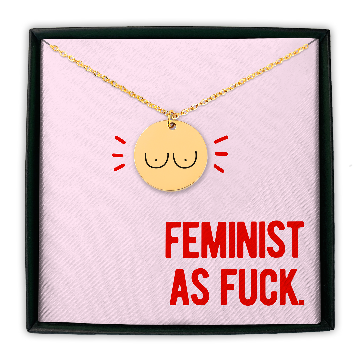 Boobs Feminist Coin Necklace