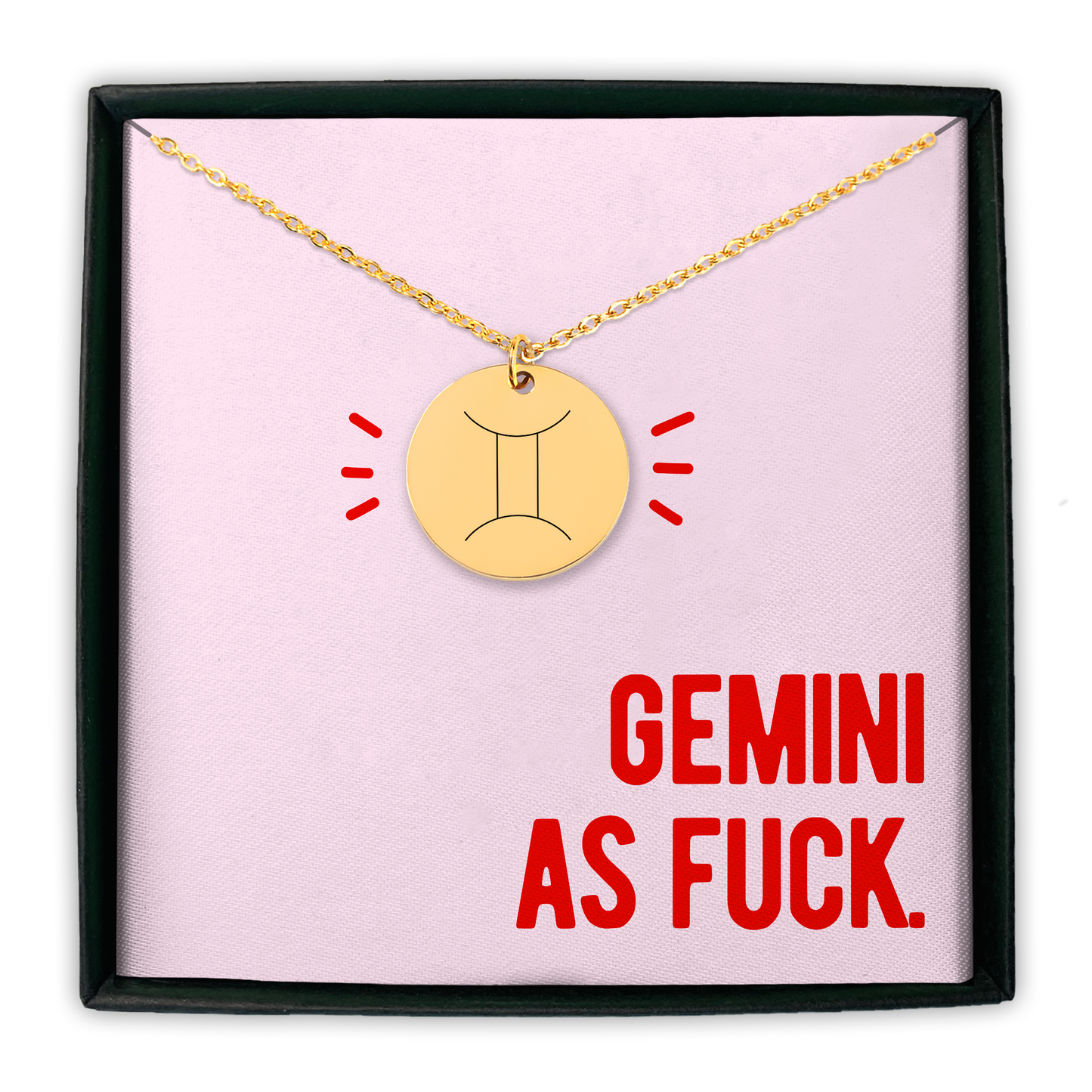 Gemini As Fuck Zodiac Coin Necklace