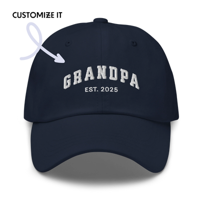 CUSTOM YEAR Grandpa to Be Embroidered Dad Hat