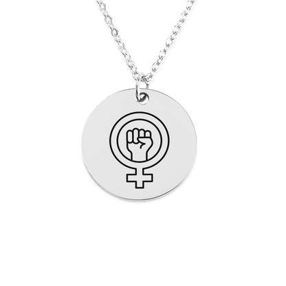 Girl Power Feminist Coin Necklace