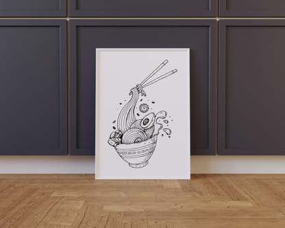 Ramen Line Art Poster