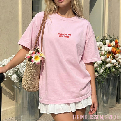 Overworked and Underfucked Embroidered Classic T-Shirt