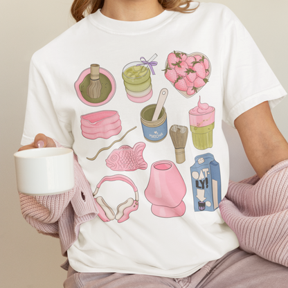 Strawberry Matcha Aesthetic Premium T-Shirt