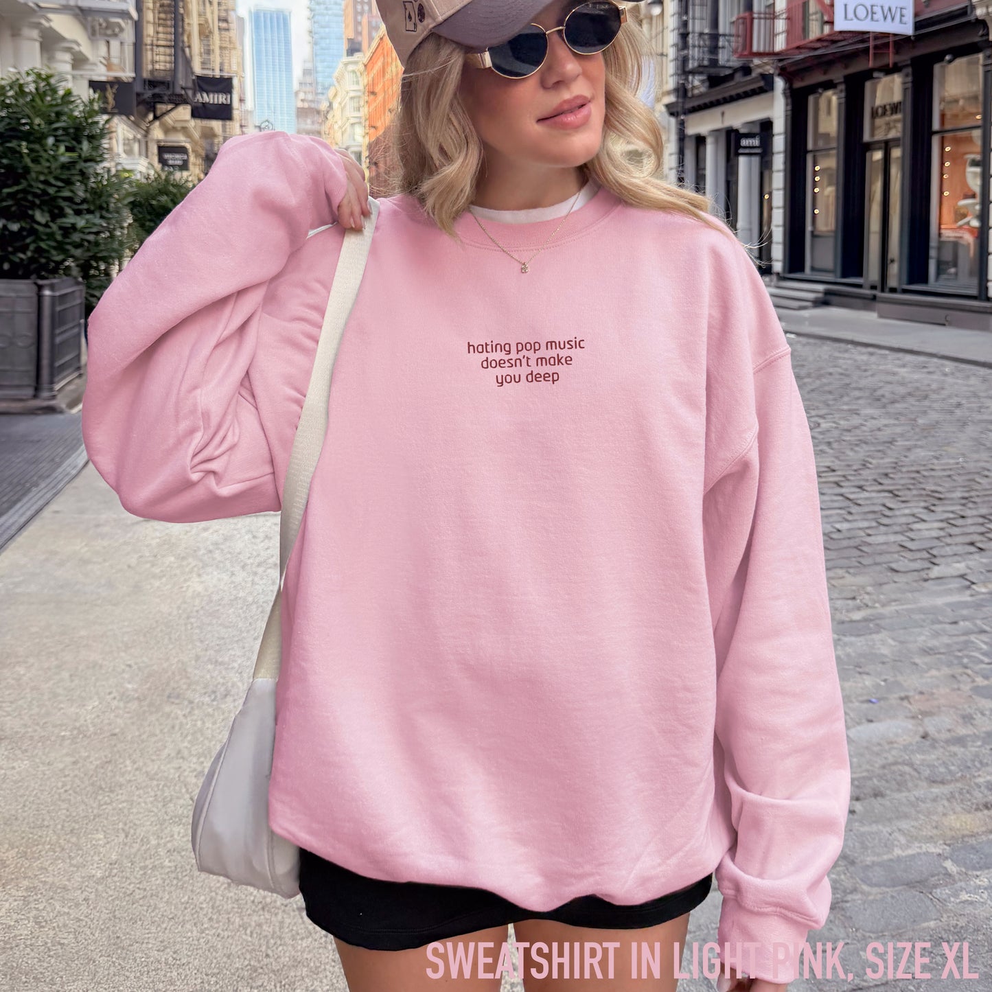 Hating Pop Music Doesn't Make You Deep Embroidered Sweatshirt