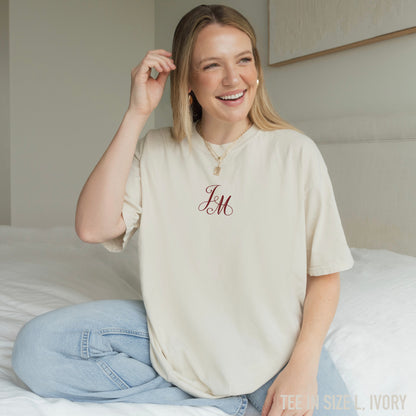CUSTOM Monogrammed Initials Embroidered Classic T-Shirts