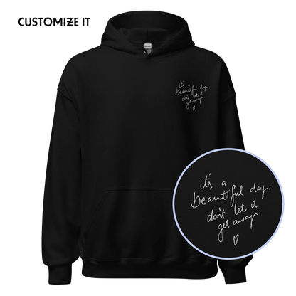 CUSTOM Your Handwriting Note Embroidered Hoodie