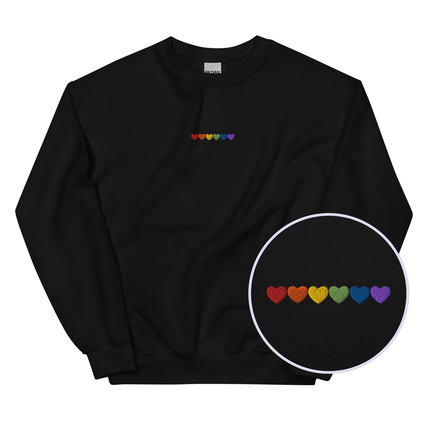 Pride Hearts Embroidered Sweatshirt
