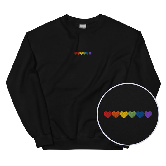 Pride Hearts Embroidered Sweatshirt