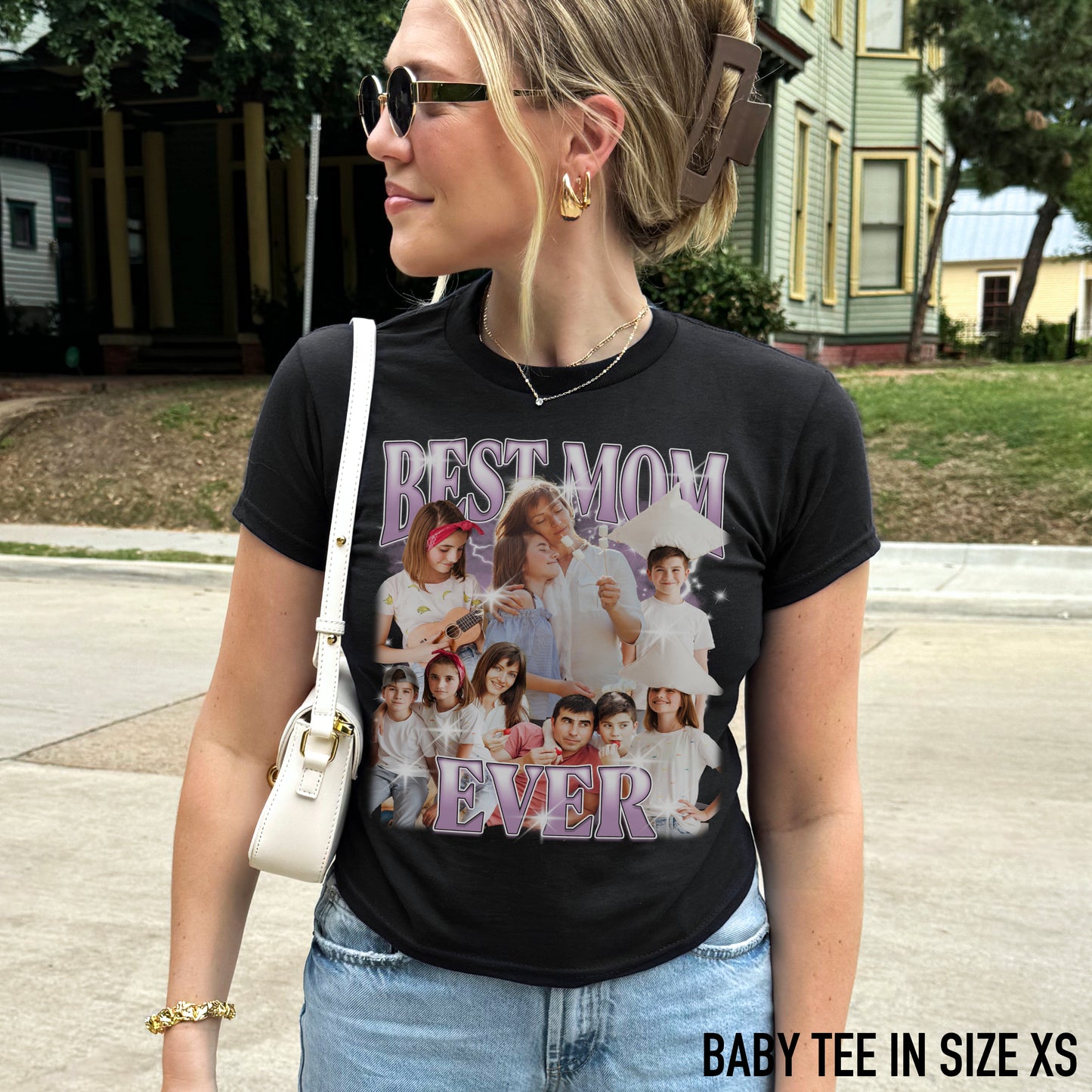 CUSTOM Best Mom Ever Photo Bootleg Baby Tee