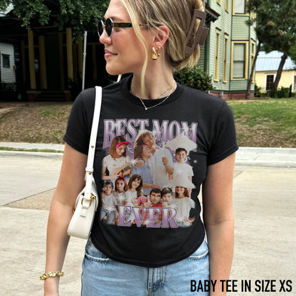 CUSTOM Best Mom Ever Photo Bootleg Baby Tee