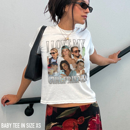 CUSTOM I Love My Girlfriend Photo Bootleg Baby Tee