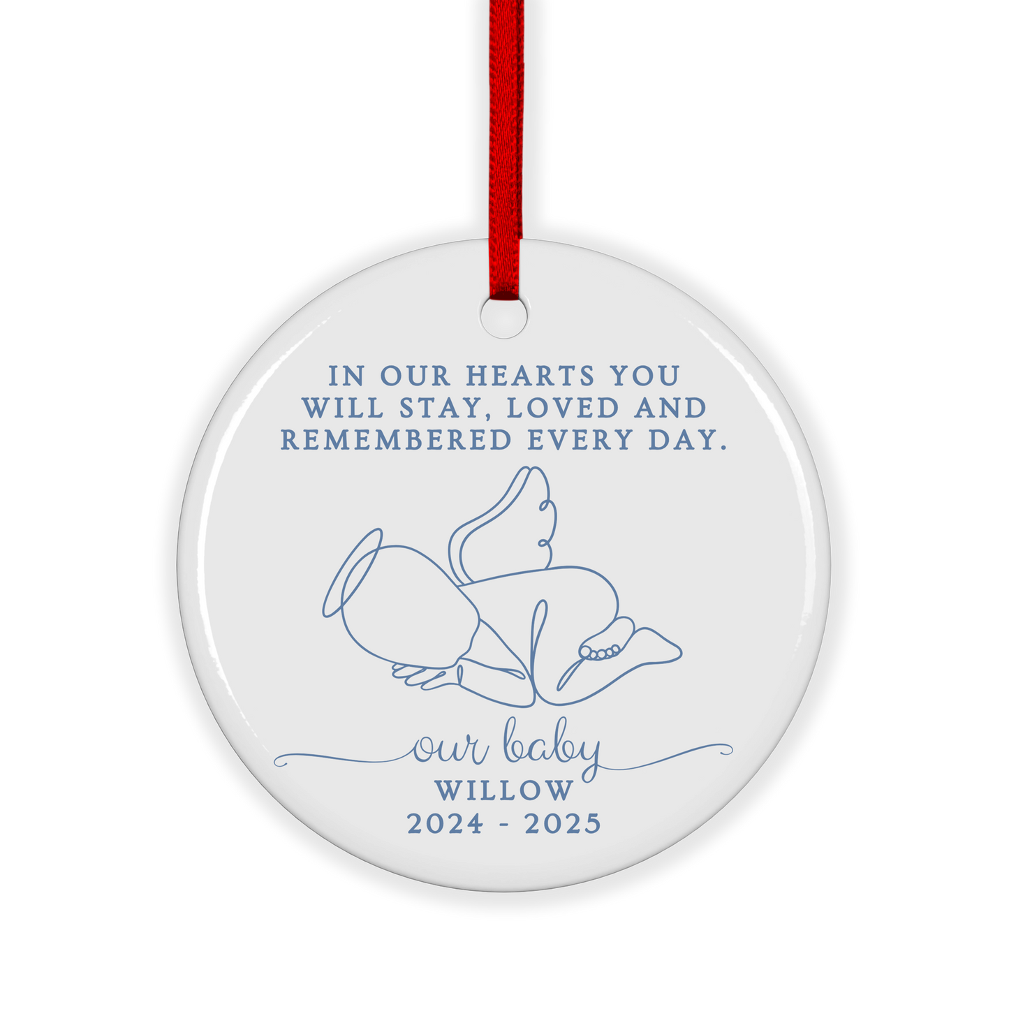 CUSTOM Baby Memorial Ceramic Christmas Ornament
