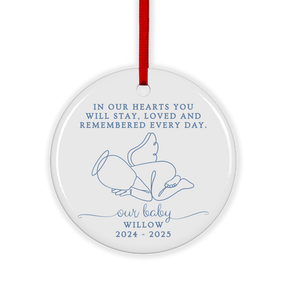 CUSTOM Baby Memorial Ceramic Christmas Ornament