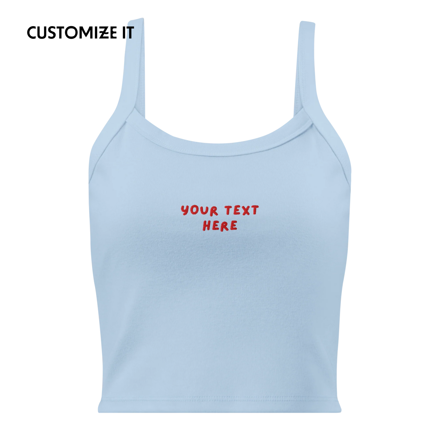 CUSTOM Your Text Playful Rib Embroidered Tank Top