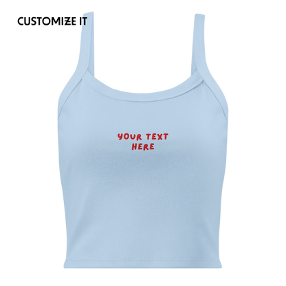 CUSTOM Your Text Playful Rib Embroidered Tank Top