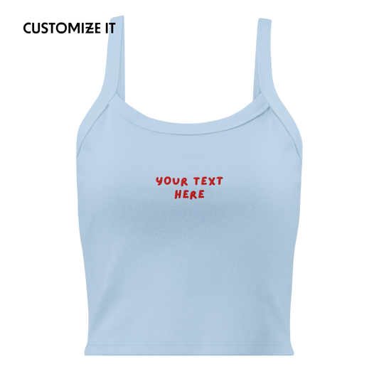 CUSTOM Your Text Playful Rib Embroidered Tank Top