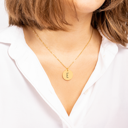 Best Friend Initial Coin Necklace