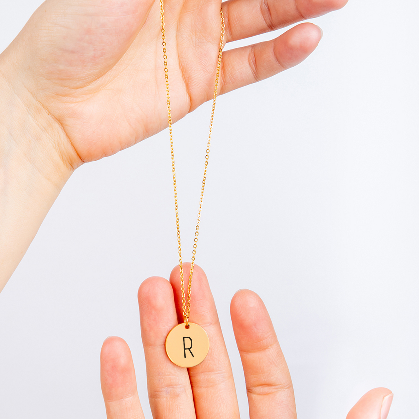 Best Friend Initial Coin Necklace