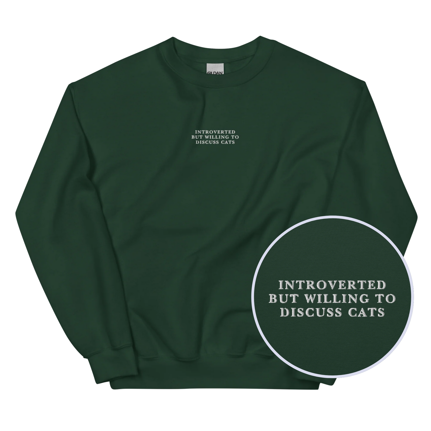 Introverted But Willing To Discuss Cats Embroidered Sweatshirt