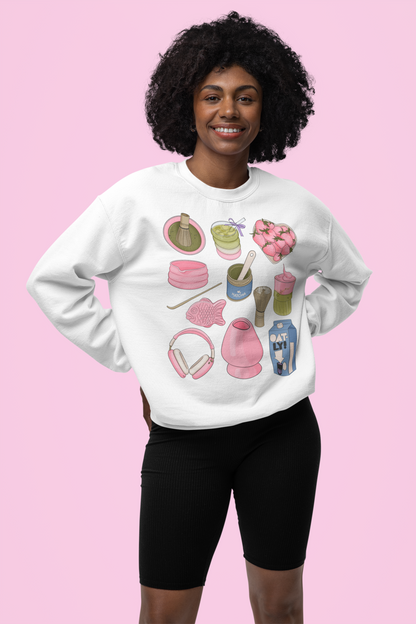 Strawberry Matcha Aesthetic Sweatshirt