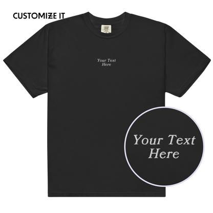 CUSTOM Your Text Serifed Embroidered Classic T-Shirt