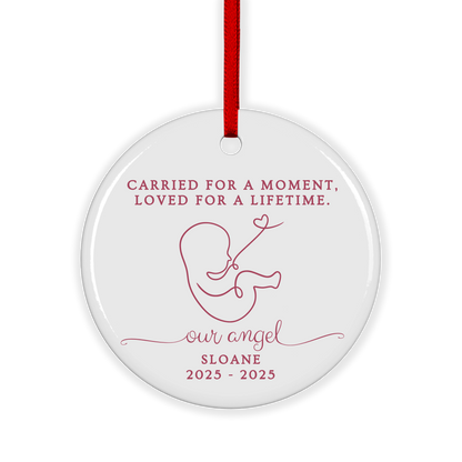 CUSTOM Infant Loss Miscarriage Memorial Ceramic Christmas Ornament
