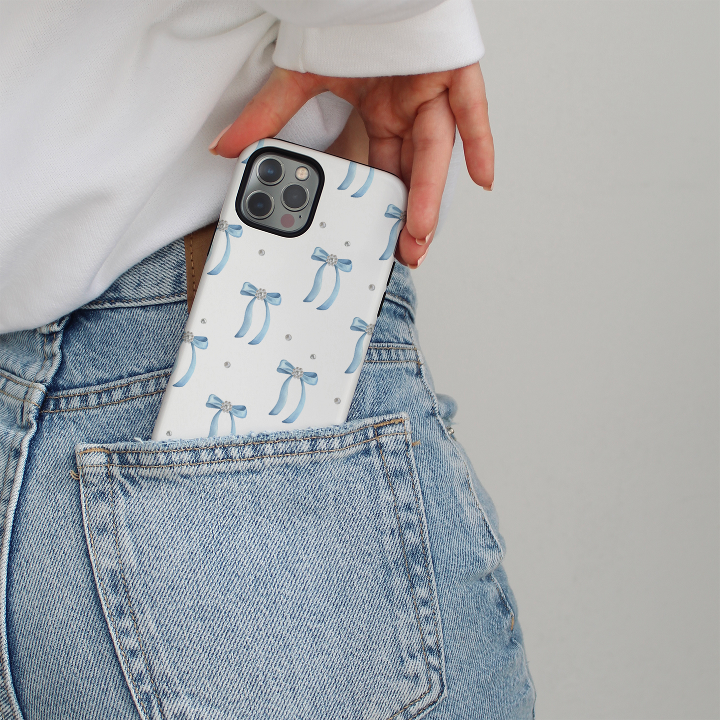 Blue Belle Bows iPhone Case