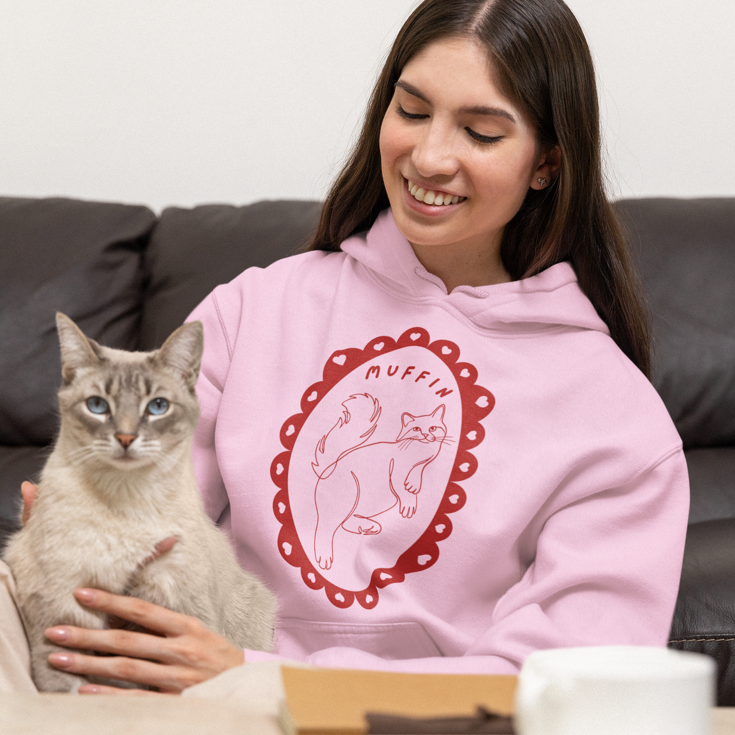CUSTOM Pet Portrait Heart Frame Hoodie