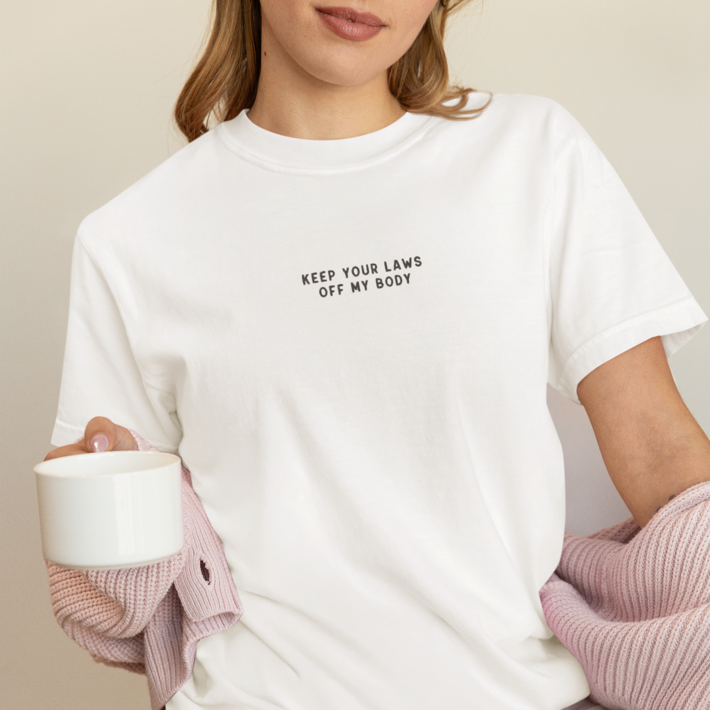 Keep Your Laws Off My Body Embroidered Premium T-Shirt