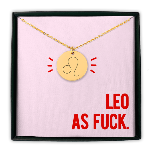 Leo As Fuck Zodiac Coin Necklace