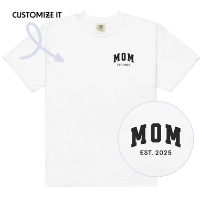 CUSTOM YEAR Mom Embroidered Premium T-Shirt