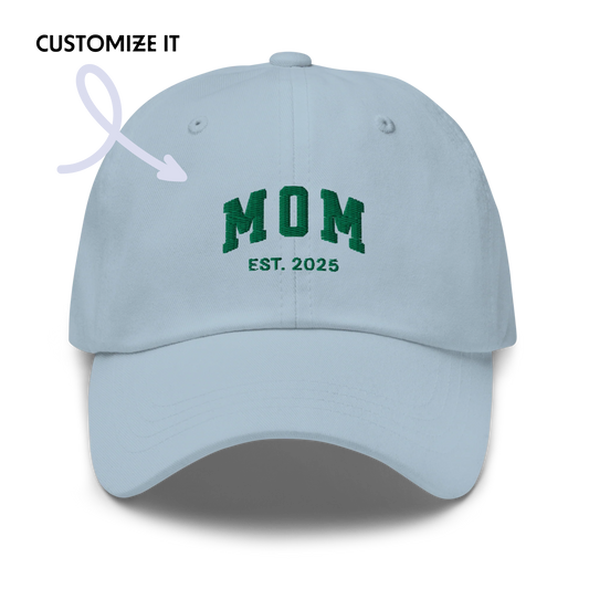 CUSTOM YEAR Mom to Be Embroidered Dad Hat