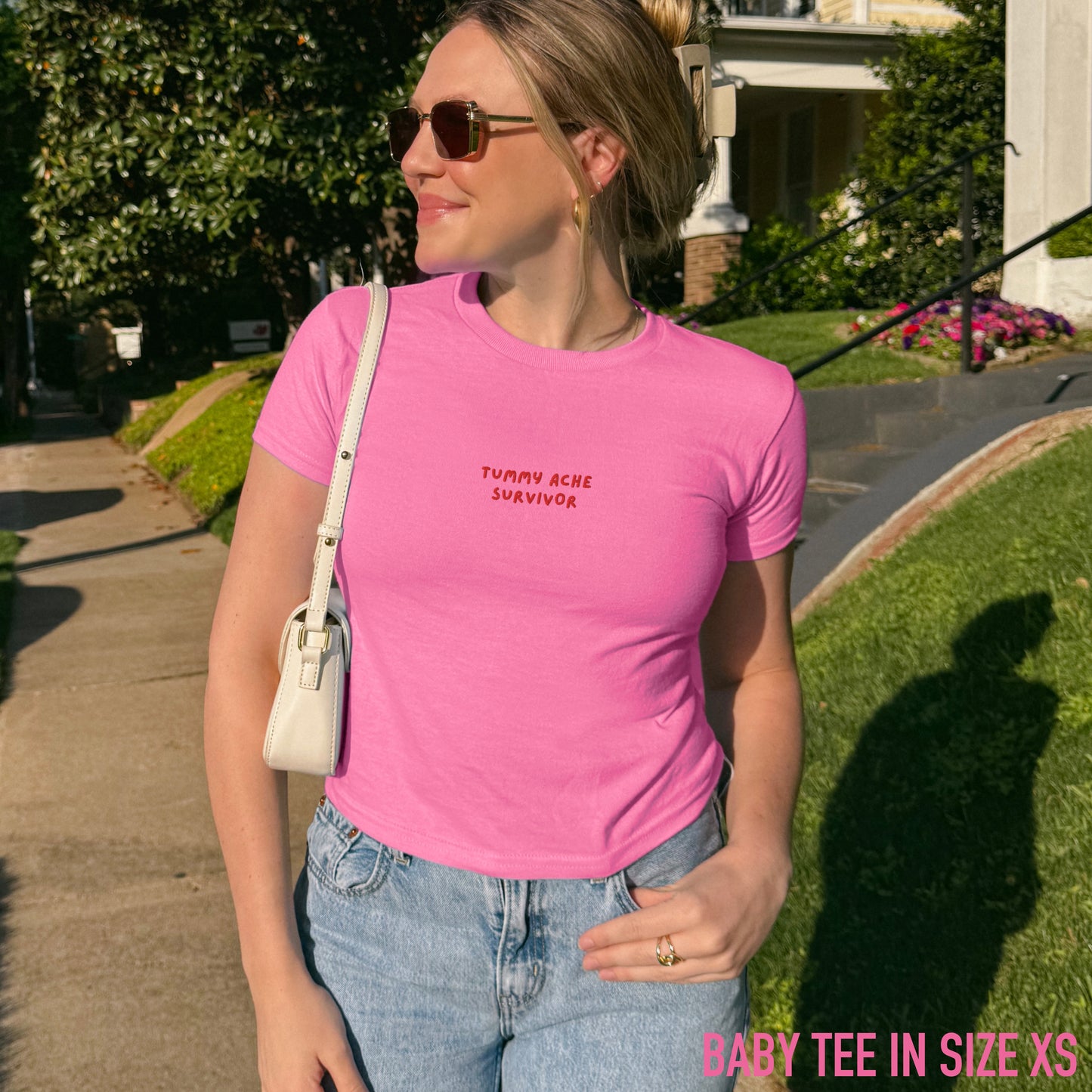 Tummy Ache Survivor Embroidered Baby Tee