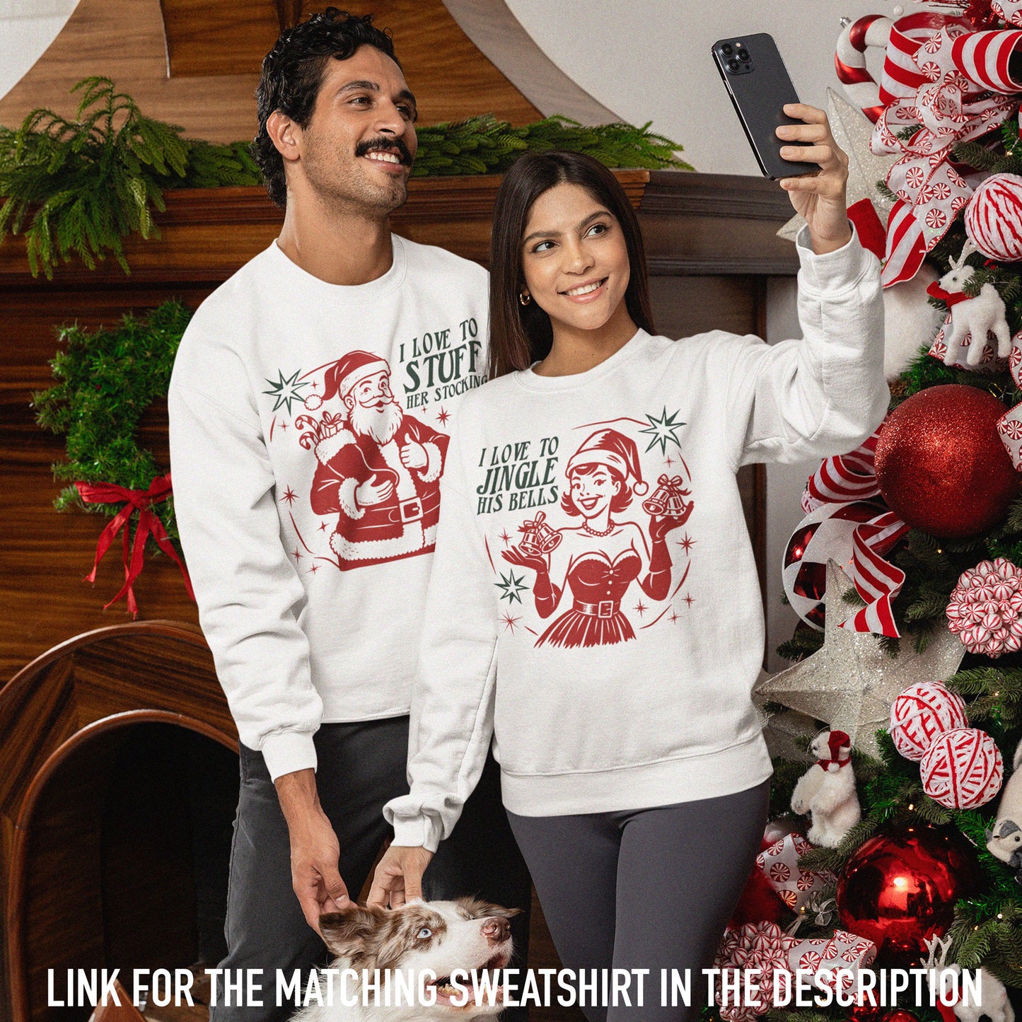 Couples Matching Stuff Her Stocking Funny Christmas Sweatshirt