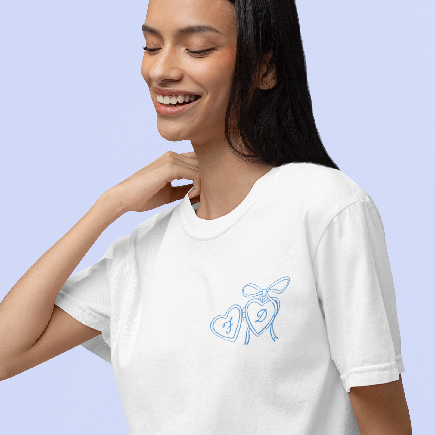 CUSTOM Couple Initials Wedding Bride Groom Embroidered Classic T-Shirt