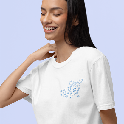 CUSTOM Couple Initials Wedding Bride Groom Embroidered Classic T-Shirt
