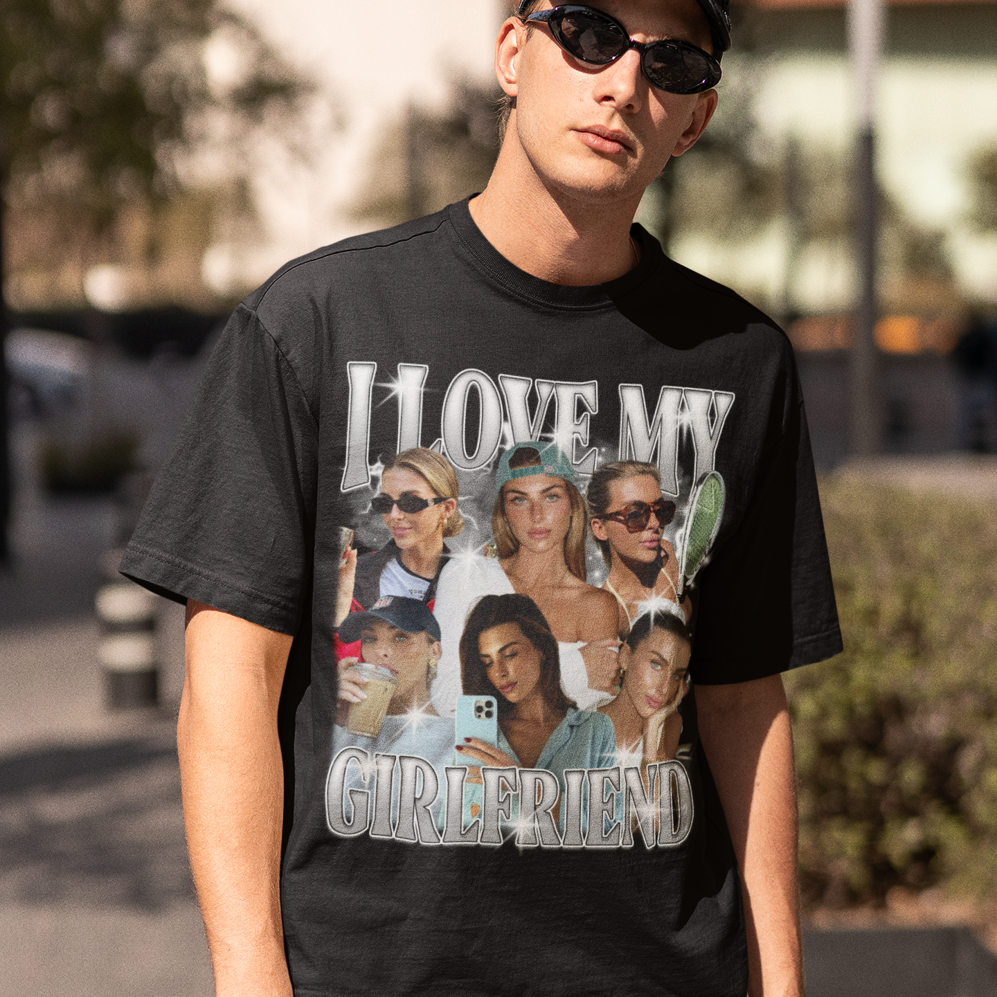 CUSTOM I Love My Girlfriend Photo Bootleg T-Shirt