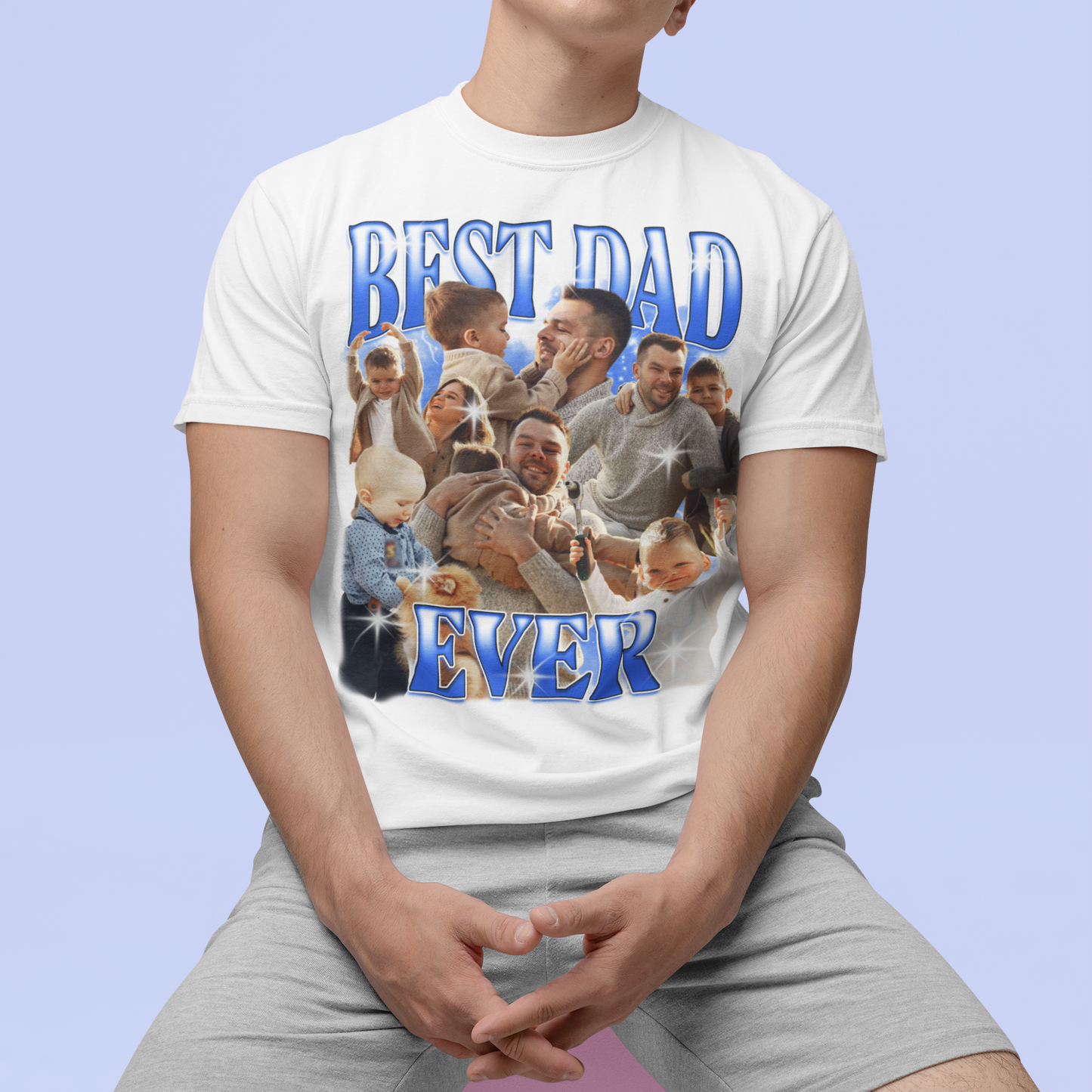 CUSTOM Best Dad Ever Photo Bootleg T-Shirt