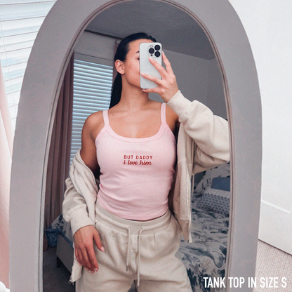 But Daddy I Love Him Rib Embroidered Tank Top