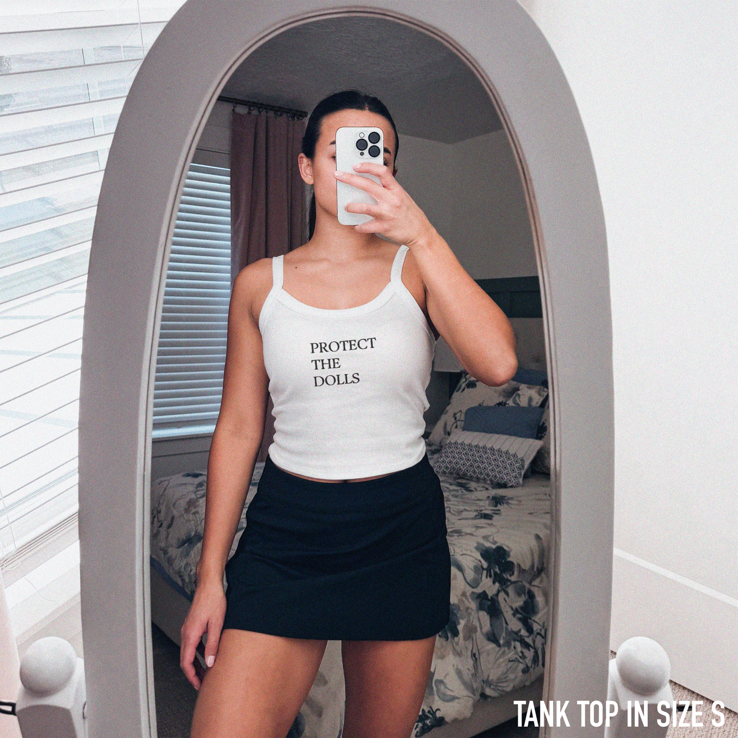 Protect The Dolls Rib Embroidered Tank Top