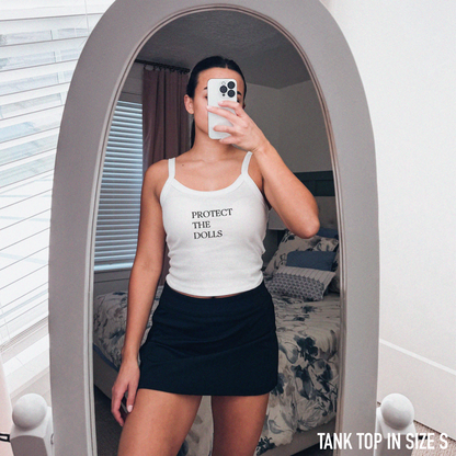Protect The Dolls Rib Embroidered Tank Top