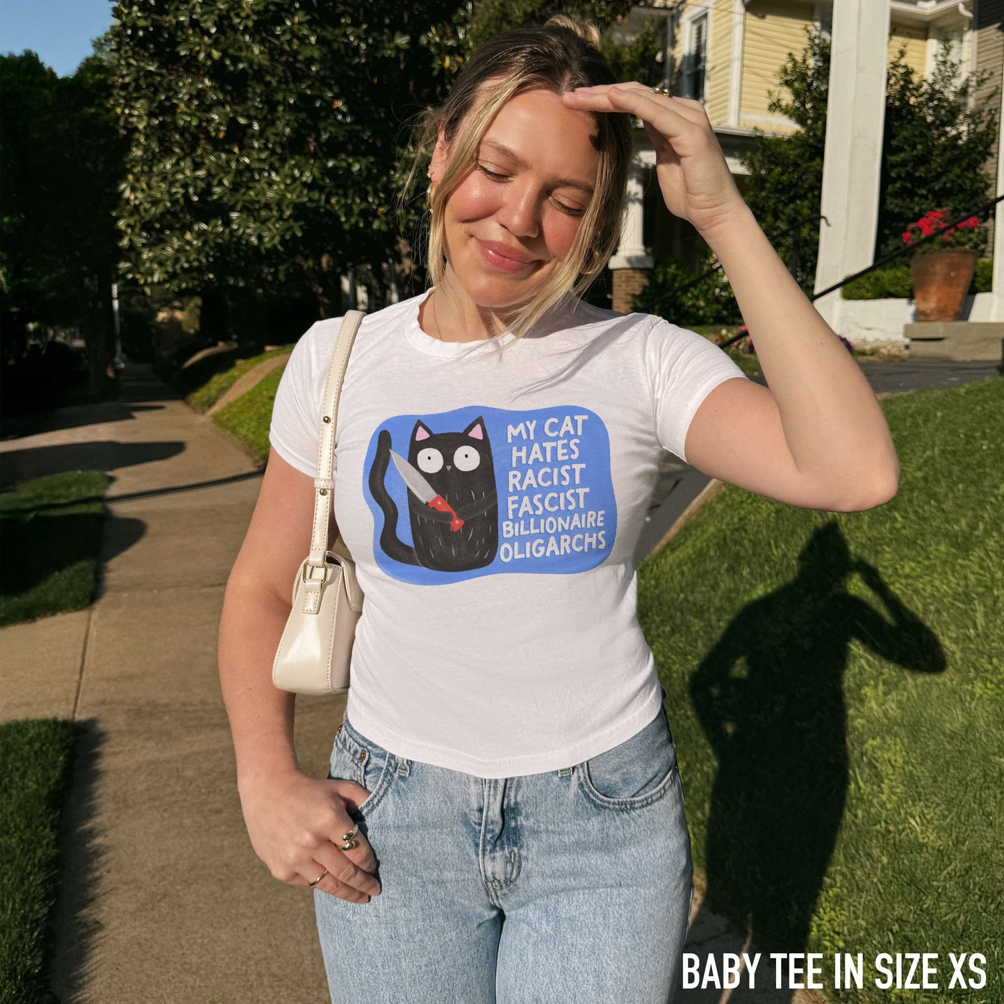 My Cat Hates Racists Fascists Baby Tee