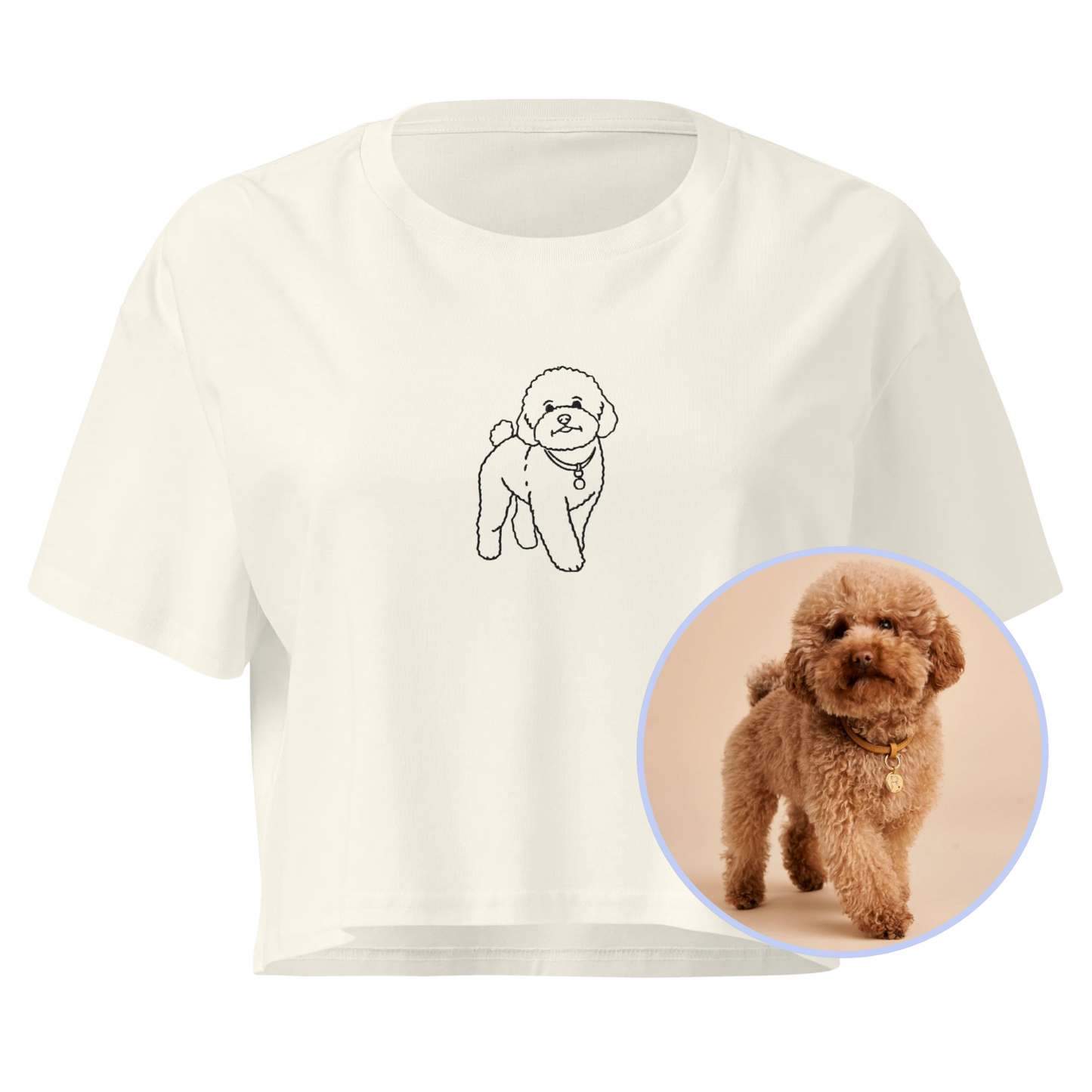 CUSTOM YOUR PET Portrait Embroidered Crop Tee