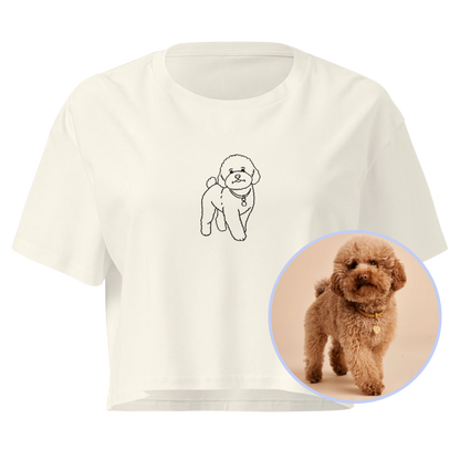 CUSTOM YOUR PET Portrait Embroidered Crop Tee