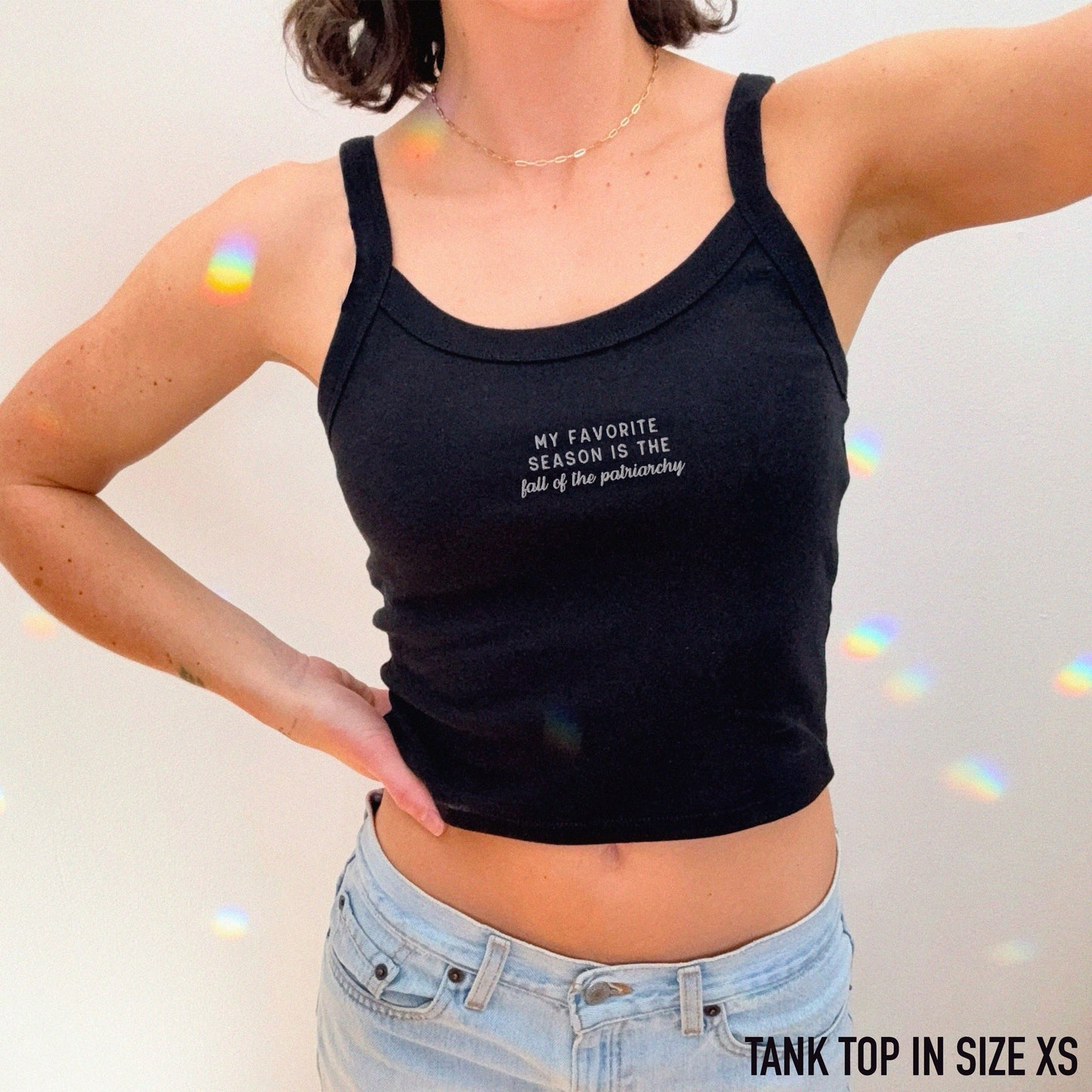 My Favorite Season Fall Patriarchy Rib Embroidered Tank Top